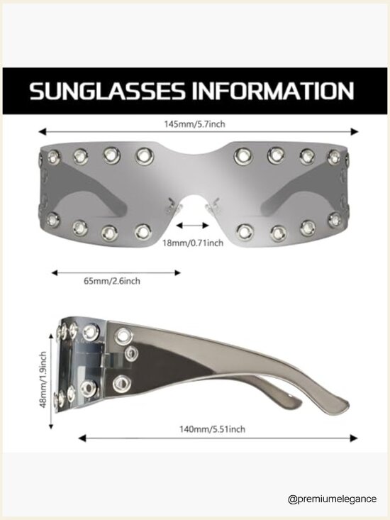 Futuristic Wrap Around Sunglasses UV400 Protection Unisex Cyberpunk Rimless main image 4